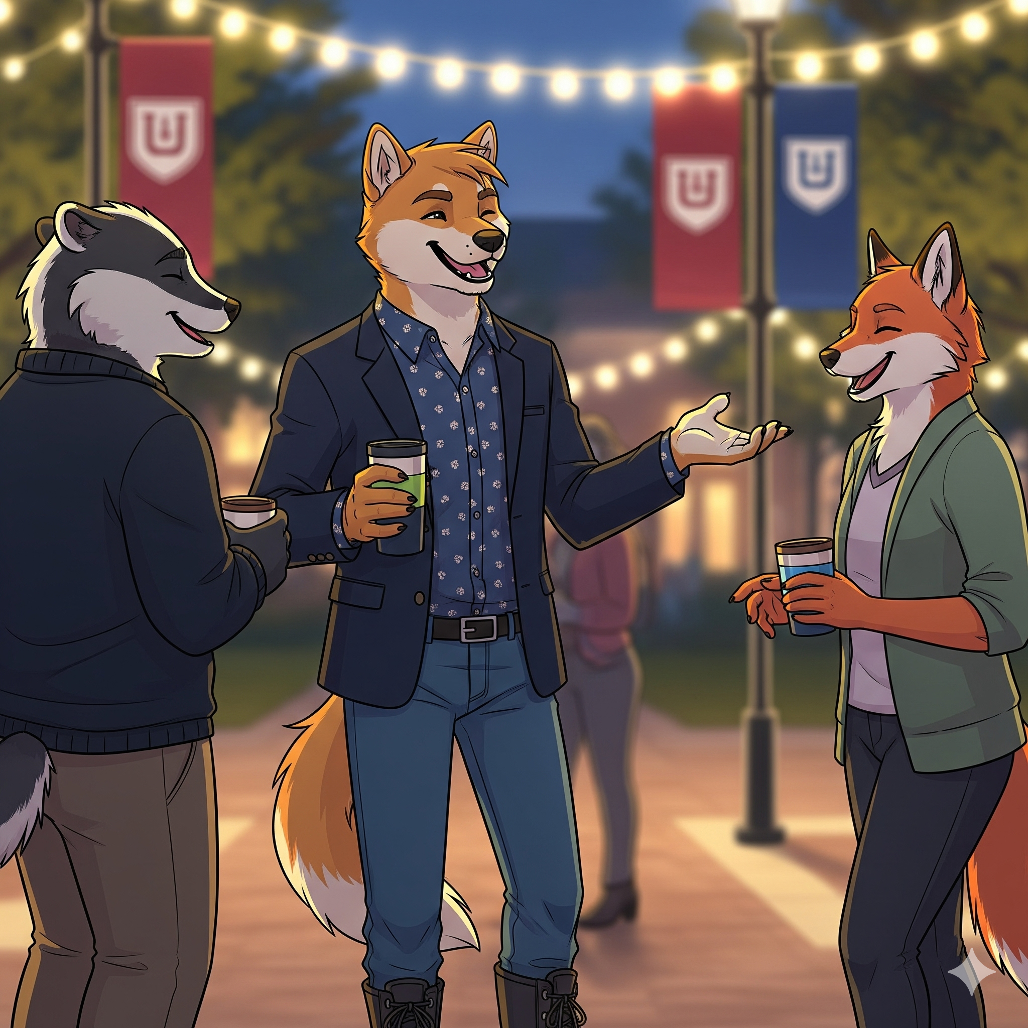 Alex looking confident and happy at a campus event.