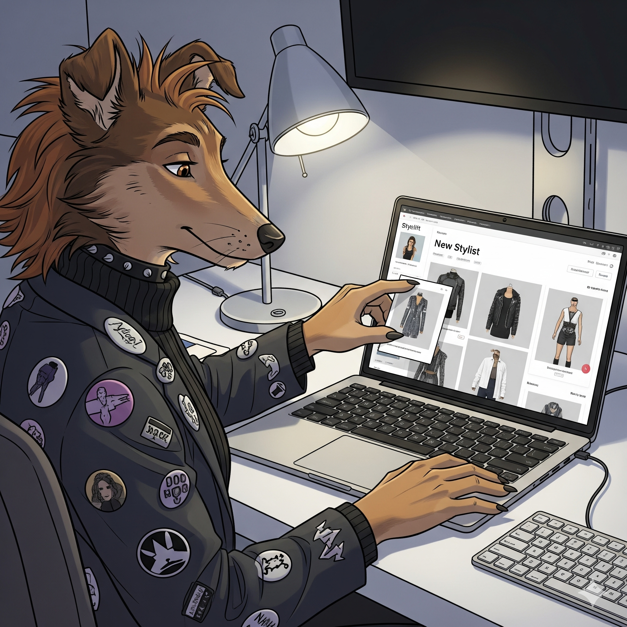 A screen showing the Stylelift app being used as a digital studio tool.